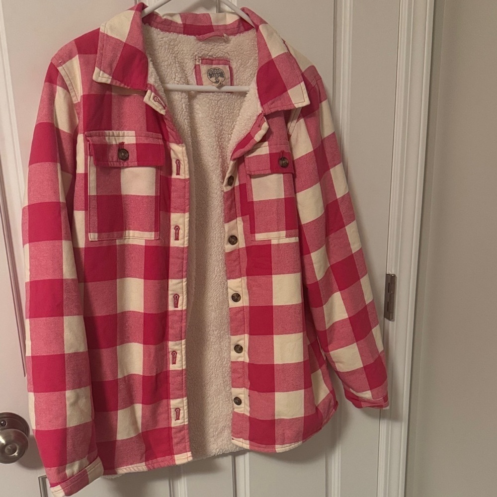 Kids Pink Plaid Shacket